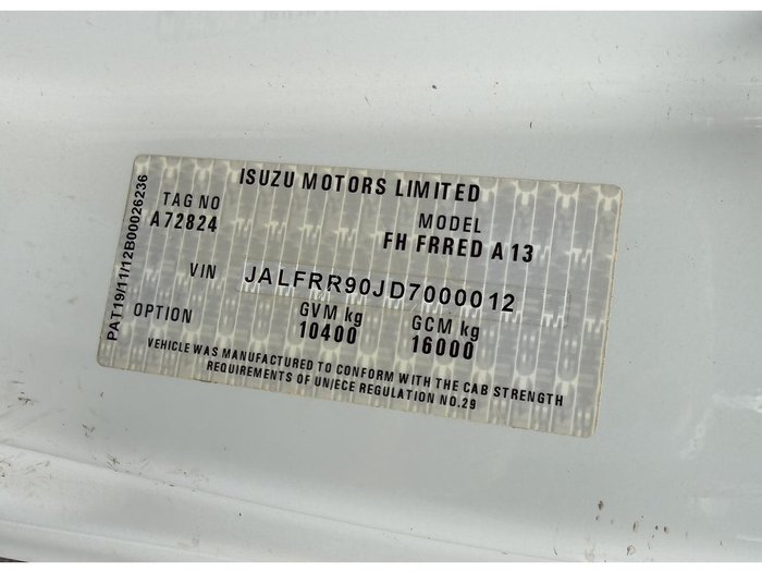 2013 Isuzu Ffr500 Sitec 205 Series III