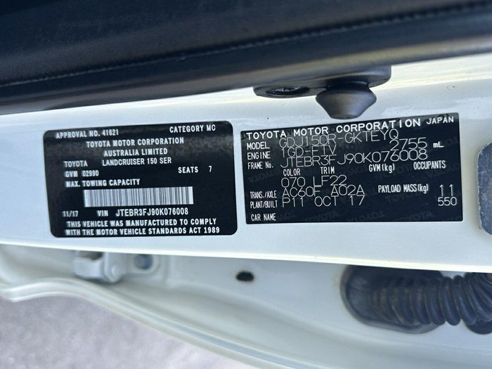 2017 Toyota Landcruiser Prado VX