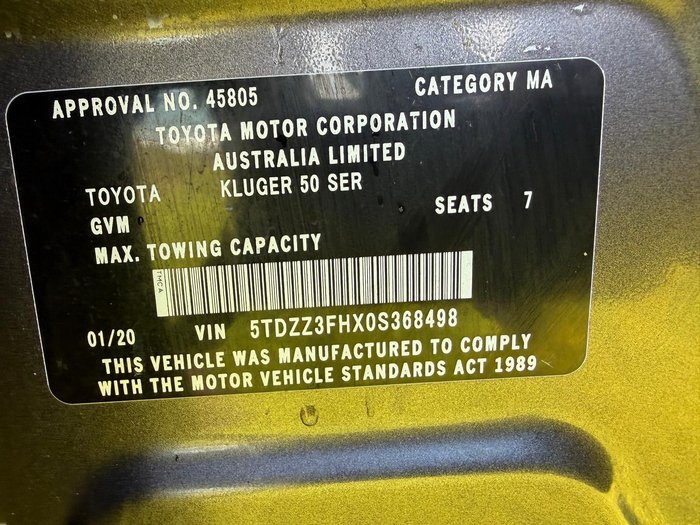 2019 Toyota Kluger GX