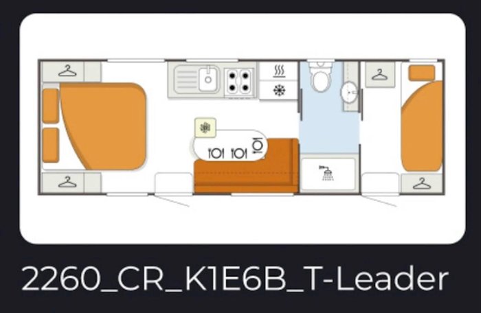 2026 Leader Caravans 2260_Cr_K1e7b_T Gold Le 22'6 3 Bunk