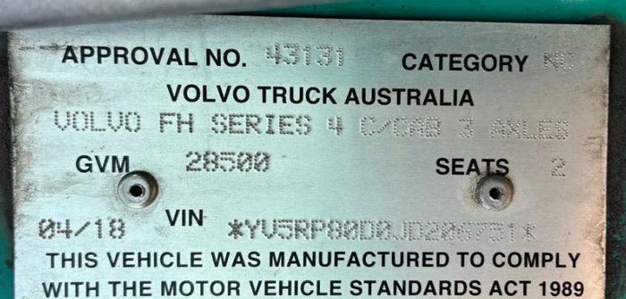 2018 Volvo Fh Series