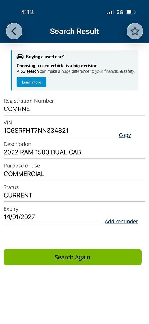 2022 RAM 1500 Limited RamBox