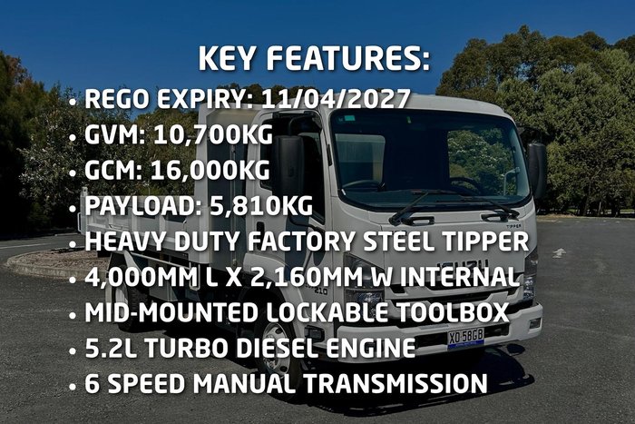 2022 Isuzu F Series FRR107-210 Tipper