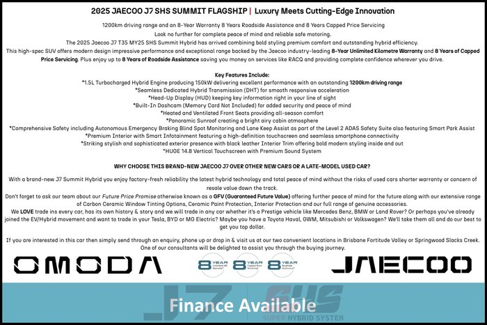 2025 Jaecoo J7 SHS Summit