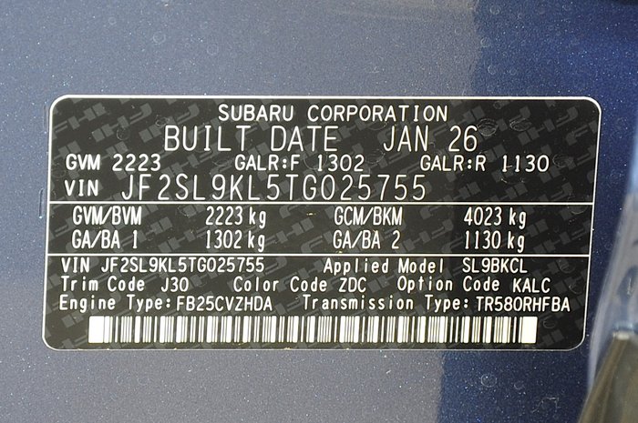 2026 Subaru FORESTER MY26 Subaru Forester Premium AWD Wagon CVT (SL9BKCL/P)