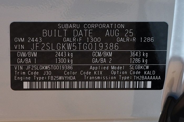 2025 Subaru FORESTER MY26 Subaru Forester Hybrid AWD Wagon CVT (SLGBKCW)