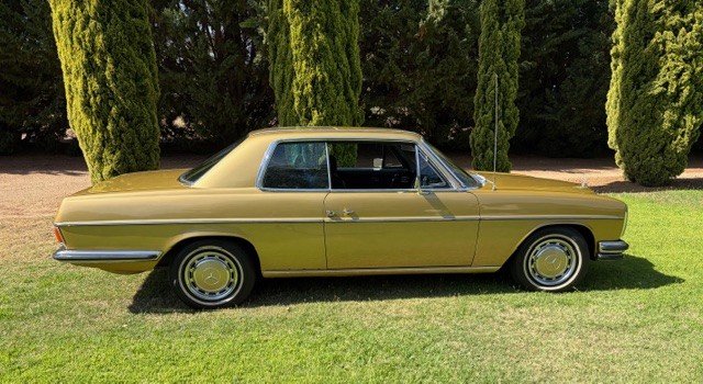 1973 MERCEDES BENZ 280CE  COUPE ICON GOLD METALLIC