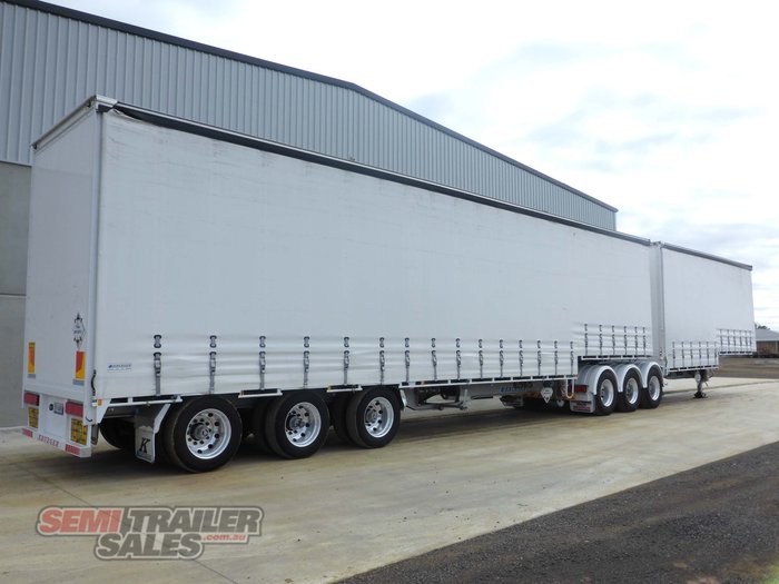 2021 Krueger 34 Pallet Dropdeck Curtainsider B Double Set with Mezz