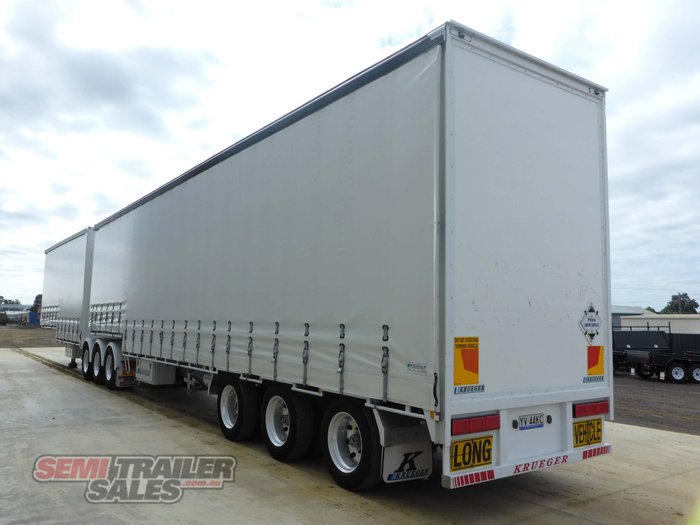 2021 Krueger 34 Pallet Dropdeck Curtainsider B Double Set with Mezz