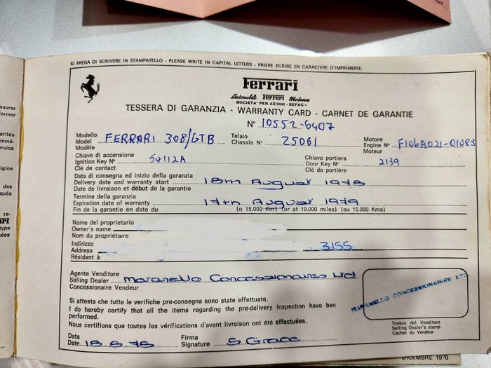 1978 Ferrari  308 GTB