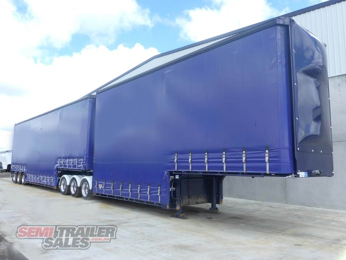 2018 Barker 34 Pallet Double Dropdeck Curtainsider B Double Set