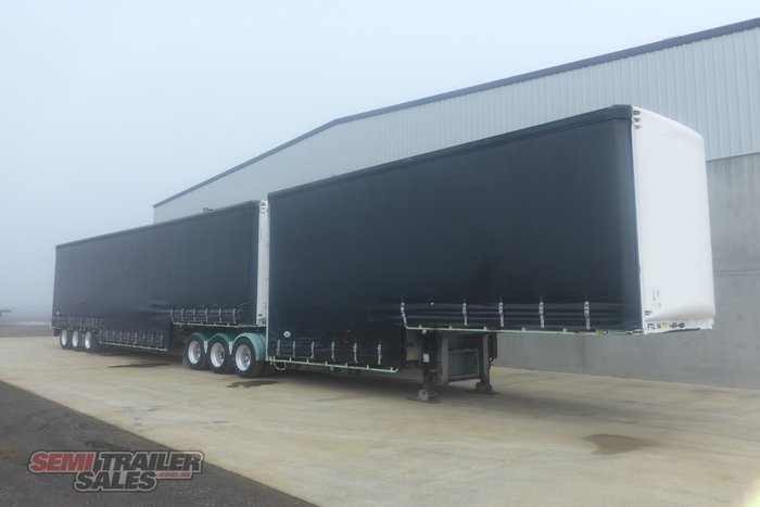 2007 Maxitrans 34 Pallet Double Dropdeck Curtainsider B Double Set with Mezz