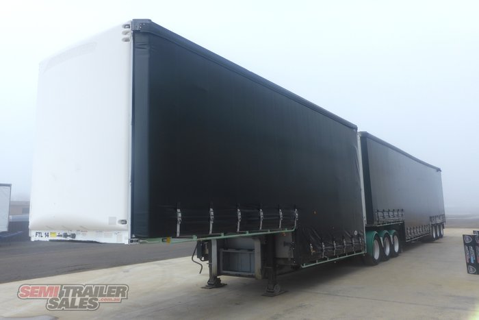 2007 Maxitrans 34 Pallet Double Dropdeck Curtainsider B Double Set with Mezz