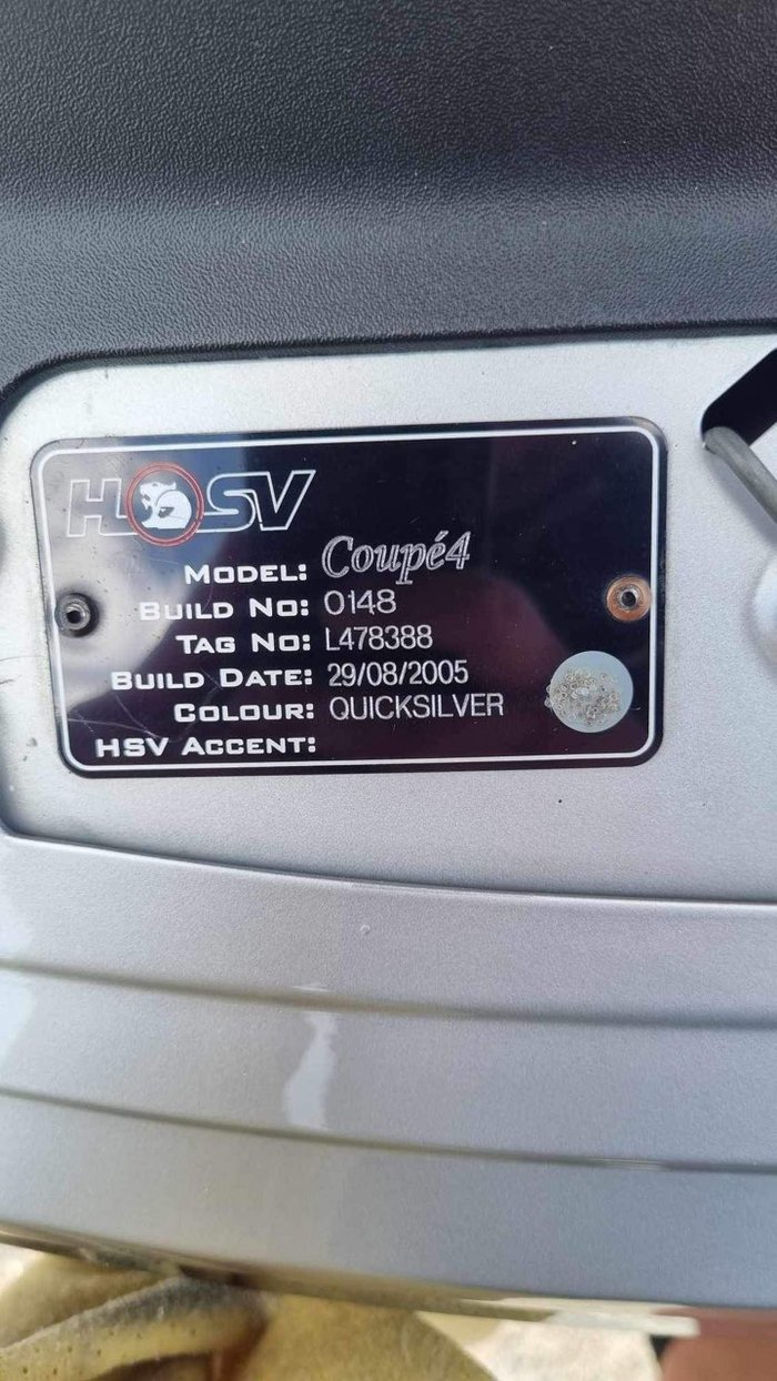 2005 Holden Special Vehicles Coupe 4 VZ SILVER