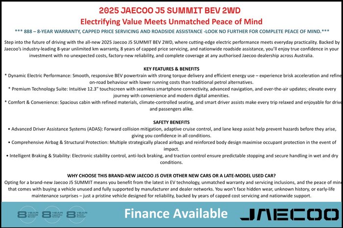 2026 Jaecoo J5 EV Summit