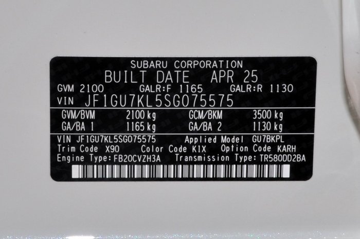 2025 Subaru Crosstrek MY25 Subaru Crosstrek 2.0 S AWD CVT (GU7BKPL/S)