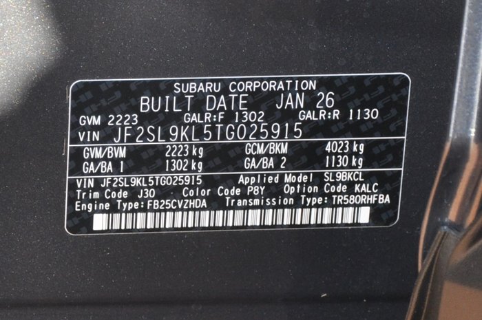 2026 Subaru FORESTER MY26 Subaru Forester Premium AWD Wagon CVT (SL9BKCL/P)