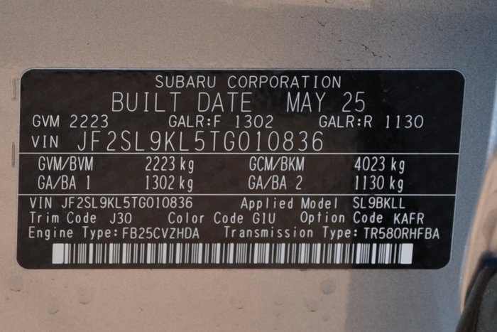 2025 Subaru FORESTER MY26 Subaru Forester Touring AWD Wagon CVT (SL9BKLL)