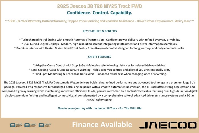 2025 JAECOO JAECOO J8 TRACK