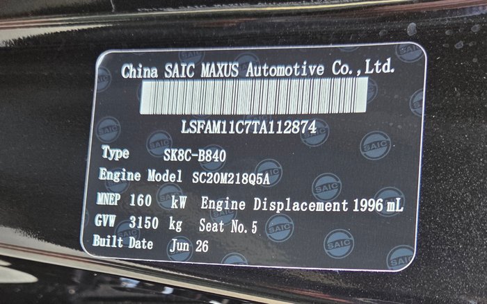2026 LDV T60 Max PRO MY25 BLACK