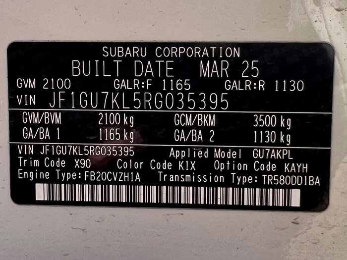 2025 Subaru Crosstrek MY25 Subaru Crosstrek 2.0 S AWD CVT (GU7BKPL/S)