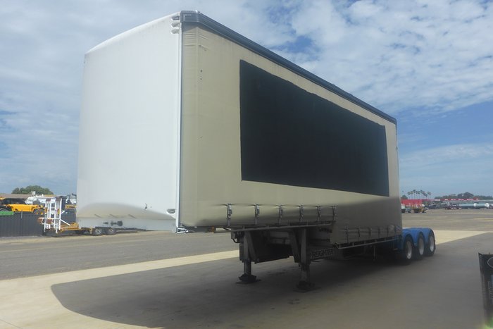 2003 Maxitrans 12 Pallet Dropdeck Curtainsider A Trailer with Mezz
