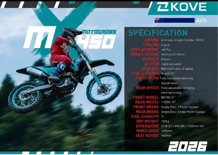 2026 Kove MX450R