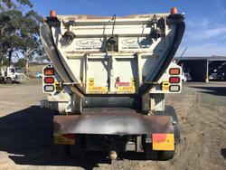 2013 Hino 2844 6X4 Trout River Live Bottom Body Ex Govt Low Klm Chip Spreader All Extras Fract New 2844 6X4 RIGIDS WHITE