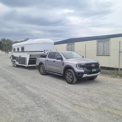 2024 McNeill 3 Horse Enclosed Gooseneck White