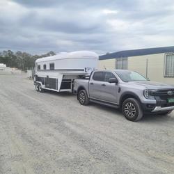2024 McNeill 3 Horse Enclosed Gooseneck White