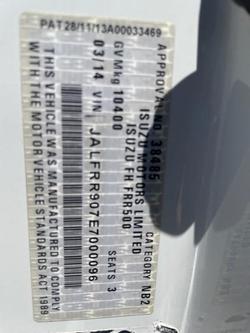 2014 Isuzu Frr 500 Long F SERIES WHITE