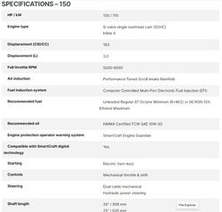 2023 Mercury 150L Pro XS 4S