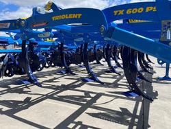 0 FARMET TRIOLENT TX600 PS TRAILED TYNE CULTIVATOR BLUE