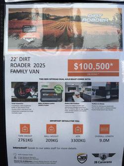 2025 JB Caravans Dirt Roader 22' Family Bunk Van