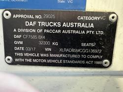 2017 DAF 85-510 8X4 510Hp Xlocks Kw Daf Hist See Cond $122750+Gst DAF 85-510 8X4