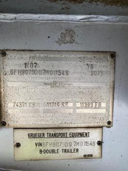 2008 Krueger 34P Drop Deck Mezzanine B Double White