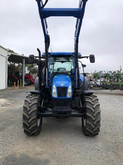 0 New Holland T6040 120Hp Cab Tractor With Fel Blue
