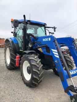 0 New Holland T6040 120Hp Cab Tractor With Fel Blue