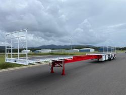 2024 Lusty Pumpa 45' Flat Top Extendable R/Train Lead Trailer