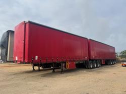 2015 Krueger B-Double(36 Pallet) Straight Deck Tautliner RED