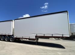 2008 Krueger 12P Drop Deck A Mezzanine Curtain Sider White