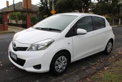 2012 Toyota Yaris YR NCP130R Glacier White