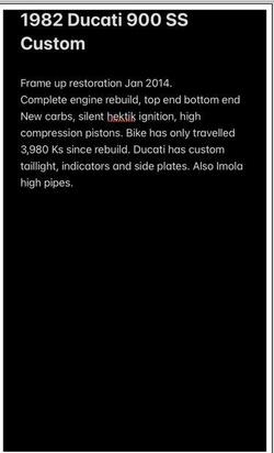 1982 Ducati 900SS 900 White