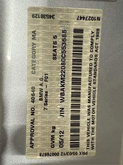 2012 BMW
7 Series 730d