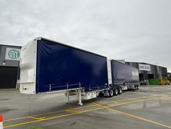 2025 CIMC 34 Pallet Drop Deck Mezz Curtainsider B Double