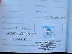 2013 Subaru
Outback 2.5i