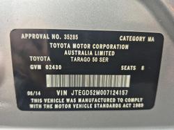 2014 Toyota Tarago GLX ACR50R MY13 Silver Pearl