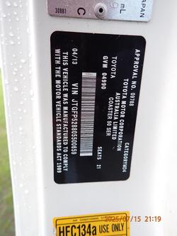 2013 Toyota Coaster Deluxe WHITE