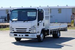 2021 Isuzu N Series NNR 45-150 Steel Tray with Drop Sides White