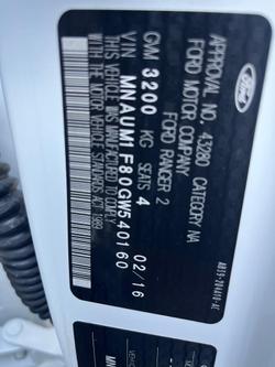 2016 Ford Ranger XL Hi-Rider PX MkII 4x2 Cool White